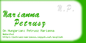 marianna petrusz business card